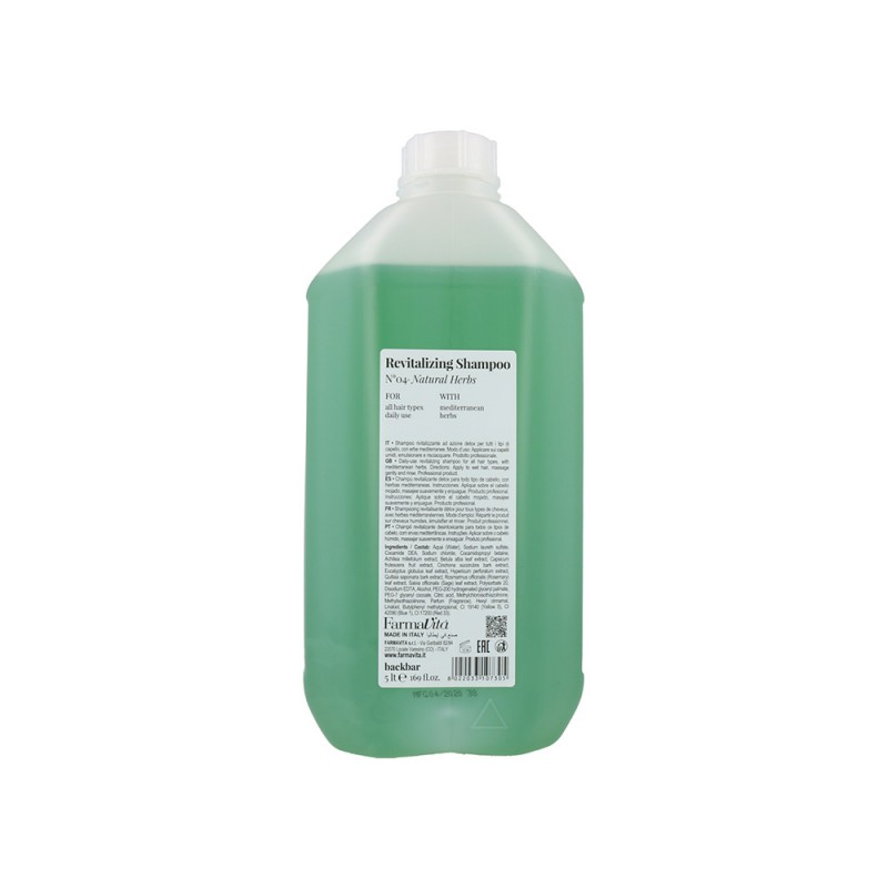 BACK BAR N°04 REVITALIZING SHAMPOO  - Natural Herbs 5LT