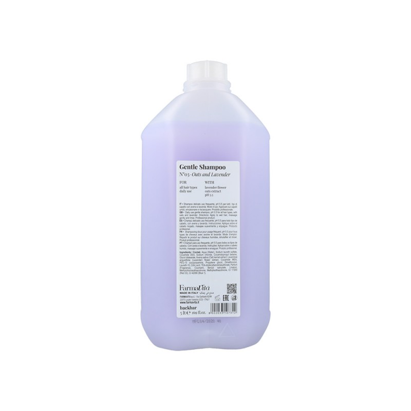 BACK BAR N°03 GENTLE SHAMPOO - Oats and Lavender 5LT