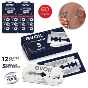 EVOK HOJAS PARA AFEITAR 12 x 5 UNIDADES