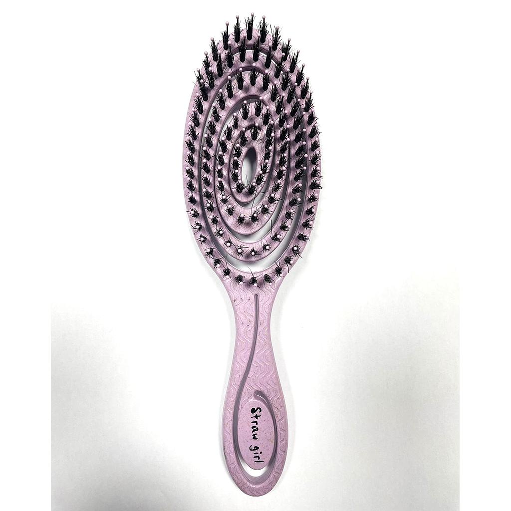 GENTLE MASSAGE HEALTH CARE BOAR HAIR BRUSH PURPLE