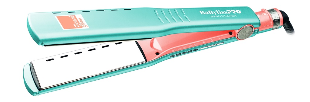 BaBylissPRO® PLANCHA PEACH GLOW VENTED1 ½ Nano Titanium™ (AZUL Y MELOCOTON)