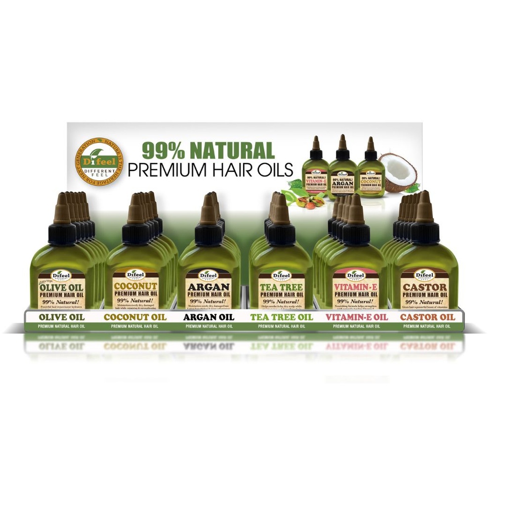 Premium Natural Hair Oil Acrylic Display 6sku