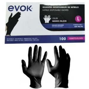 [EV-NT-L-BK] GUANTES DE NITRILO NEGRO SIZE L