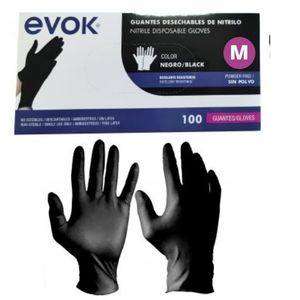 [EV-NT-M-BK] GUANTES DE NITRILO NEGRO SIZE M