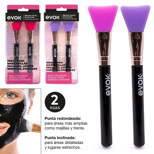 [EV-FMB-01] BROCHA FACIAL DE SOLICONA 2 PCS - CAJA DE 96 UNIDS