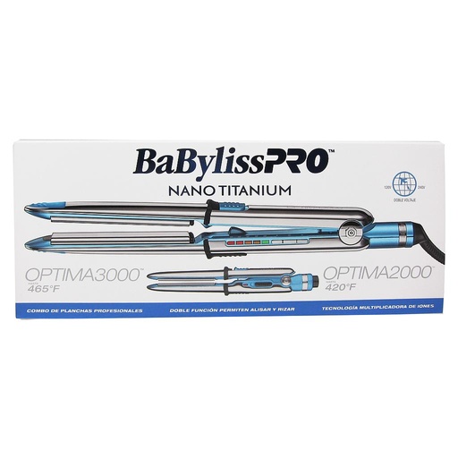 [BNTPK1UX] BaBylissPRO® COMBO FLAT OPTIMA 3000 + 2000 Nano Titanium™