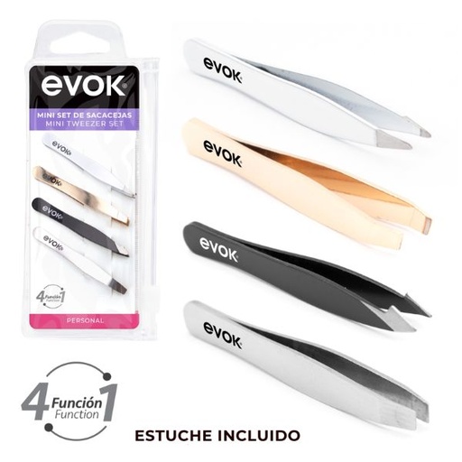 [EV-TZ-010] PINZA PARA CEJAS MIN SET 4 PZA